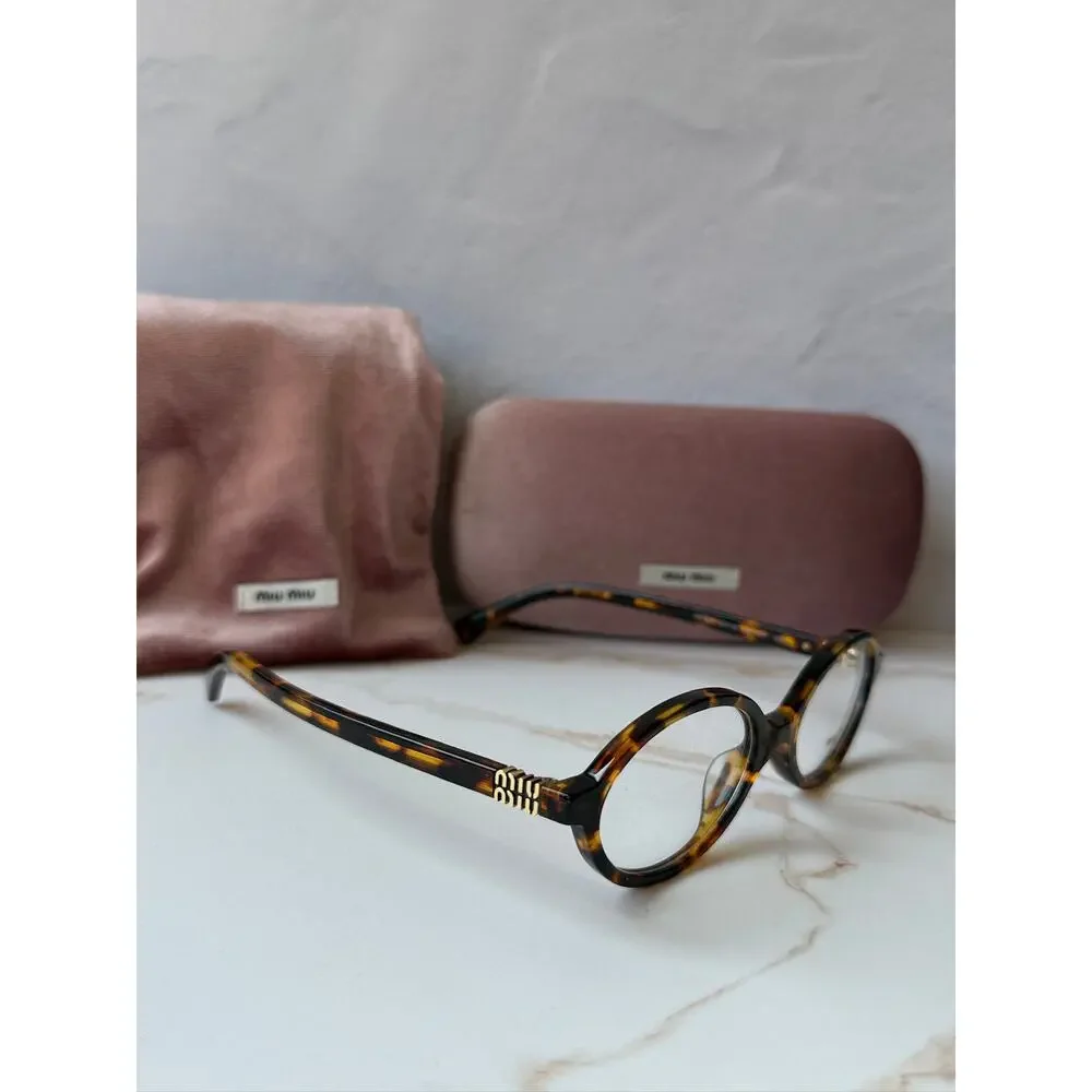 NEW Miu Miu MU01XV Regard Oval Havana Eyeglasses Frames